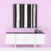 Mini Abstract Painting, Black and White Stripes